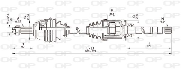 OPEN PARTS Vetoakseli DRS6341.00